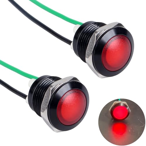 Luces indicadoras de metal 12mm 110V CA con cable impermeable IP67 1