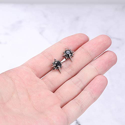 Variety Vintage Punk Surgical Steel Cubic Zircon Stud Earrings For Men Women Hypoallergenic Ear Stud (#13) #TOP3