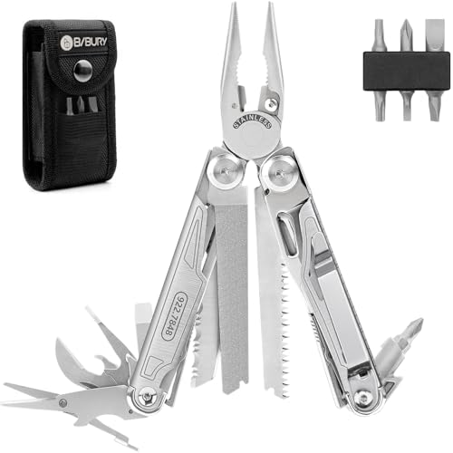 BIBURY Multitools, Upgraded Multi Tool Foldable Pliers, Stainless Steel Multitools with Nylon Pouch, Ideal for Camping, Outdoor, Repairing, Hiking - Gift for Dad Men BIBURY Multitools, Upgraded Multi Tool Foldable Pliers, Stainless Steel Multitools with Nylon Pouch, Ideal for Camping, Outdoor, Repairing, Hiking - Gift for Dad Men