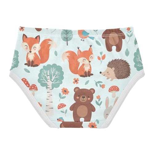 Colorful Girls Underwear Toddlers 2t Cotton Girl Panties Cute Cute Woodland Animals Foxes Undies Kids Briefs2