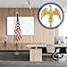 Shimeyao 2 Pack 8 ft Indoor Flag Pole Set with Base and Eagle Topper Telescoping Heavy Duty Flagpole with Stand Holder for Office Hall City, American Flag Not Included(Wood Color,Wood)