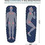 OutdoorsmanLab Ultralight Sleeping Pad - Ultra-Compact for Backpacking, Camping, Travel w Air-Support Cells Design (Blue) - Image 2