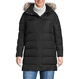 Lands' End Womens Winter Down Coat Black Petite Medium