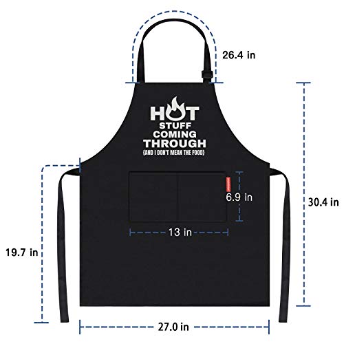 APRONPANDA-Funny-Cooking-Grilling-BBQ-Aprons-for-Men-Adjustable-Chef-Kitchen-Apron-with-2-Pockets-100-Cotton-Christmas-Birthday-Gifts-for-Him-Men-Dad-Boyfriend-Cooking-Gifts-for-Men