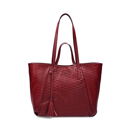 Picard sac à main Lille cabas rouge foncé grand sac à épaule femme fourre-tout
