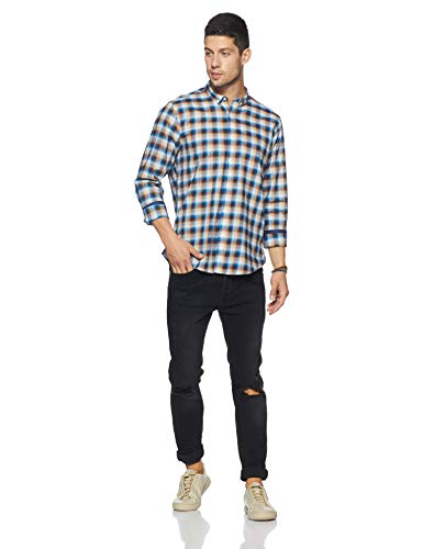 Image of blackberrys Men's Checkered Slim Fit Casual Shirt