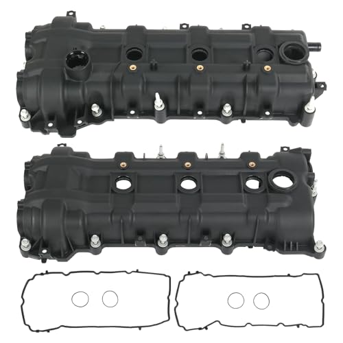 Engine Valve Cover with Gasket Left and Right Side 5184068AN Replacement for Jeep Grand Cherokee Replacement for Dodge Avenger Challenger Charger Cylinder Head Cover Replaces 5184069AF Black