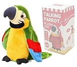 iEasey Cutiest Talking Parrot Toy Mimicry Pet Speaking Plush Toys Repeat What You Say Waving Wings Electronic Bird Stuffed Animal Interactive Sensory Educational-Toy Birthday Xmas Gift