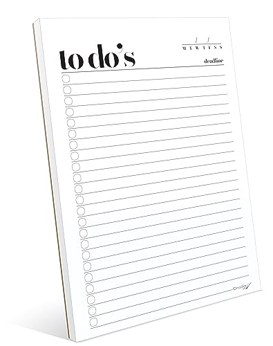 HADIGU To Do List Notepad A5 Size (8.3x5.8) Premium Thick Paper With Cardboard Back Support Undated Daily Planner Notepad Daily To Do List Notebook Ruled Pages Checkboxes Deadline Column.