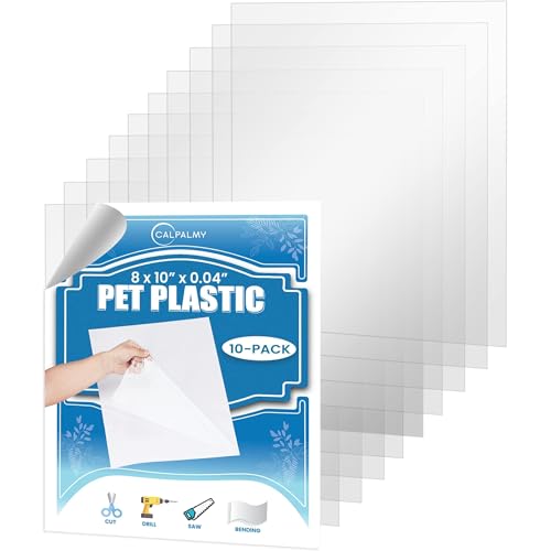 10 Pack of 8x10” PET Sheet/Plexiglass Panels 0.04”...