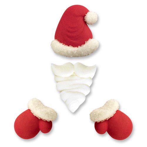 Preisvergleich Produktbild 12 Nikolaus- Sets mit Mütze, Bart und Handschuhe