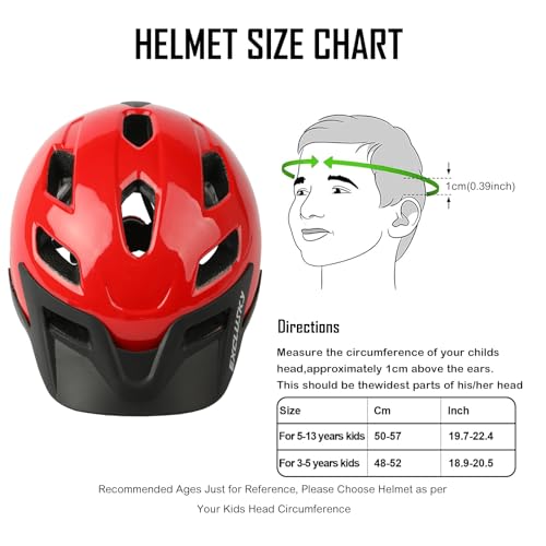 Image of Kids Helmet, Exclusky Kids Bike Helmet Adjustable Safety Lightweight Children Bicycle Helmet for Kids Skating Cycling Scooter Boys and Girls Bicycle Helmets Ages 5-8-14