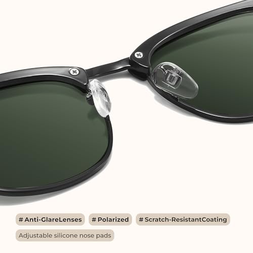 livho Rimless Trendy Polarized Sunglasses Men Women, Retro Sun Glasses for Men Women 2024, Semi Rimless UV Protection Shades3