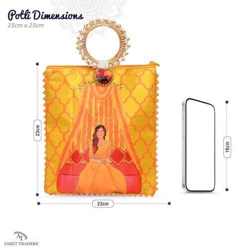 Image of Women Potli Bags Pack of 18 | Gifting Potli with Handle & Zipper | Traditional Shagun Return Gifts Potli for Diwali, Mehandi, Haldi, Baby Shower, Wedding, Sangeet