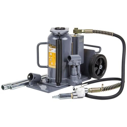WINNTEC 20 Ton Hydraulic Trolley Bottle Jack 253-480mm Lifting Height with 80mm Screw Extension