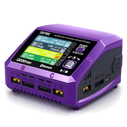 GoolRC Q200neo AC/DC Multi-Function Smart Charger, Lipo Battery Balance Charger Discharger AC 200W DC 400W 10A for 1-6S LiPo/Life/LiIon/LiHV, 2-15S NiMH/NiCd, 3S/6S/12S Pb Batteries