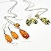 Handmade Teardrop Earring Necklace Sets for Women Vintage Boho Imitation Amber Teardrop Necklace (Yellow)