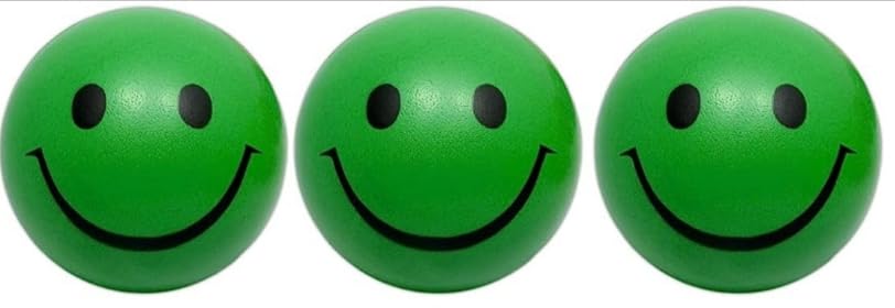 R.S Green Smile Funny Face Stress Balls, Mini Foam Balls, Happy Smile Stress Balls for School Carnival Reward, Party Bag Gift Fillers (Pack of 12 PCS)