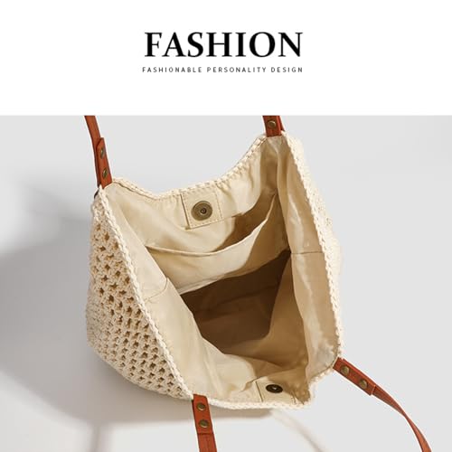 Bolso de playa tejido boho con forro impermeable para verano miniatura 6