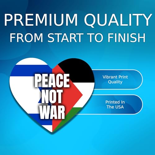 Calcomanía política de la paz no la guerra Israel Palestina corazón de vinilo 4