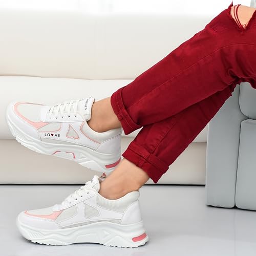 Image of SUSON Women's Synthetic Leather Sneakers Shoes