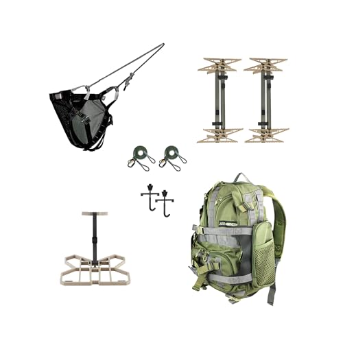 XOP Full RUT - Full Mobile Saddle Hunting System - Invader Saddle Platform, Mutant Harness, 4 Pack of X2 Sticks, J Hook Stick Carrying System, Striker Pack
