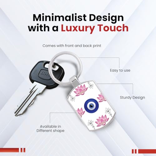 Image of Stylish Metal Keychains with Permanent Glossy Print - Inspirational Quotes & Spiritual Designs - Perfect Key chains for loved ones, Personal Use, Gifts & Return Gifts