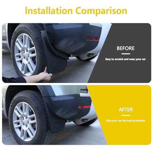 Image of Car Fenders Compatible with Land Rover Defender 90 110 2020-2024 Mudguard Mud Flaps Splash ABS Material Front Accessories Automobile Accessories 4PCS /Set (Black)