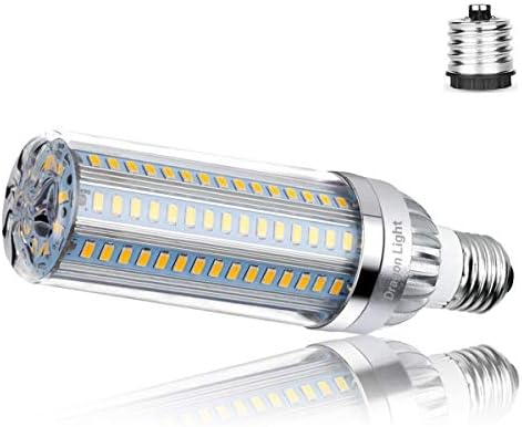 50W Super Bright Corn LED Light Bulb(350Watt Equivalent) - 3000K Warm White 5500Lumen - E26 with E39 Mogul Base Adapter for Large Area Commercial Ceiling Light - Garage Warehouse Factory Workshop