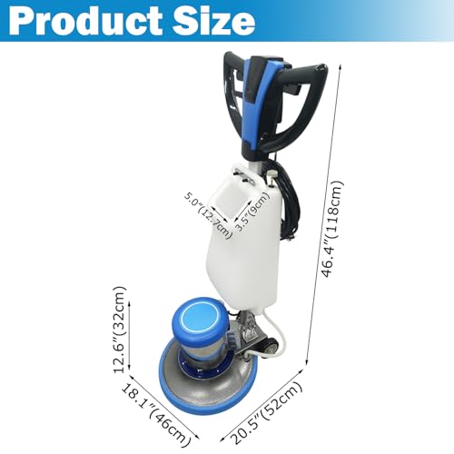 TECHTONGDA Floor Polisher Commercial Floor Buffer Scrubber Buffer Polisher Machine 17\" Carpet Cleaning Machine Industrial Orbiter Floor Cleaning 175RPM with 3gal Tank and 3 Brush heads