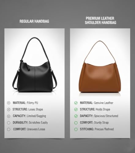Image of PAVILONN Women Shoulder Purse Office Tote Work Handbag Structured Carry Bag with Large Capacity Travel Satchel Elegant Professional Ladies Fashion Accessory for College Shopping Everyday Use | Premium Leather Bags, Elegant Travel Bags, Lightweight Lady Bag, Spacious Office Bags, Large Capacity Totes, Adjustable Strap Bag