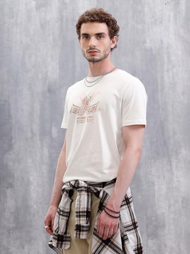 Image of WROGN Men's 180 GSM Pure Cotton T-Shirt | Graphic Print
