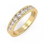 BFD 1.00ct D/VVS Round Diamond Half Eternity Ring, Channel Set in 9K White Gold,UK Hallmarked,Luxury Fine Jewellery Band for Women L
