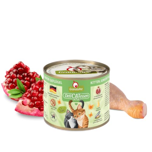GranataPet DeliCatessen Kitten / Junior Geflügel, Nassfutter für Katzen, Katzenfutter für Feinschmecker, Futter ohne Getreide & ohne Zuckerzusätze, 6 x 200 g