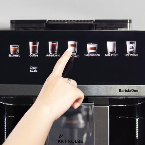 KKT KOLBE Kaffeevollautomat mit Milchbehälter, Milchschaumdüse und Zubehör, 2 Tassen, 15 Bar, 7-stufiges Mahlwerk, Touchscreen, Automatische Reinigung, 7 Getränke Barista One – Bild 4