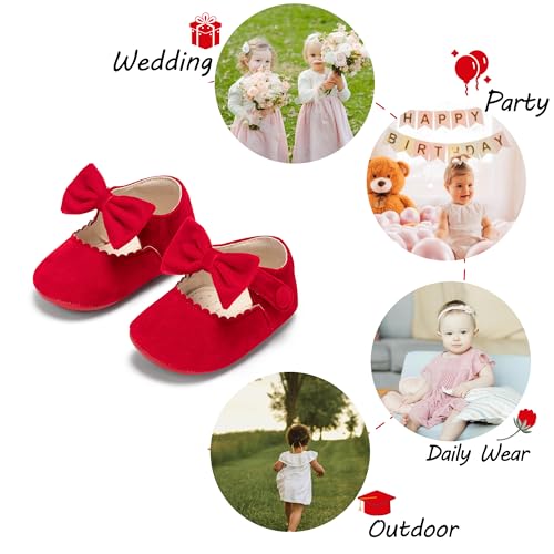 Baby Girls Mary Jane Flats - Infant,Babies Walking Shoes Soft Rubber Sole Princess Wedding4