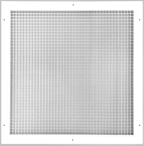 Image of HVAC Premium 24'' x 24'' Cube Core Eggcrate Return Air Grille - Aluminum Rust Proof - HVAC Vent Duct Cover - White [Outer Dimensions: 25.75 x 25.75]