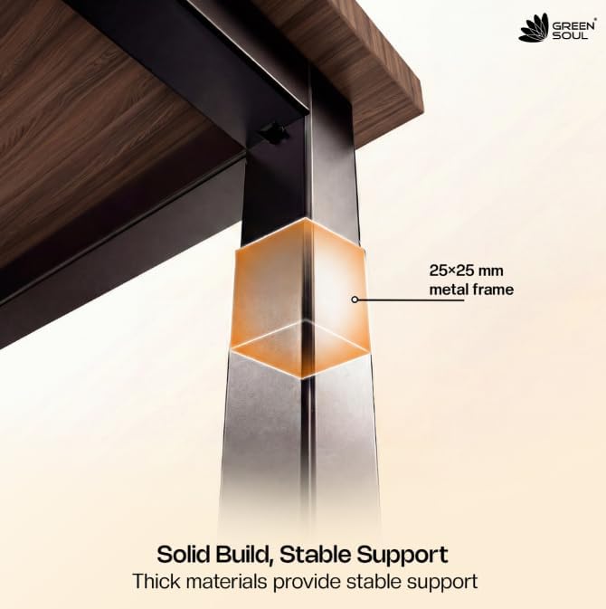Image of Green Soul Harmony Computer Table for Home PC | Office Table for Home for Students and Adults | 3-Years Assurance | Rolex Brown | Installation Provided
