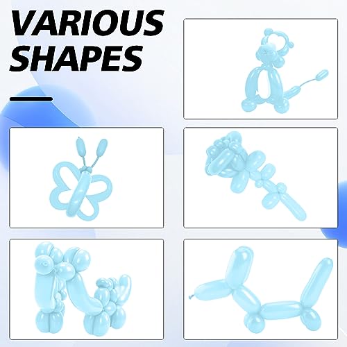 Image of ZNHIS 260 Balloons Kit - 100pcs Long Macaron Blue Balloons for Arch, Animals, and Twisting