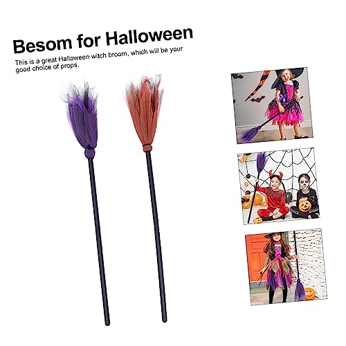 FRCOLOR 2sets Halloween Thema Besen Besen Dekorative Ornament Einzigartige Kreative Für Tür 2 Stücke * 2