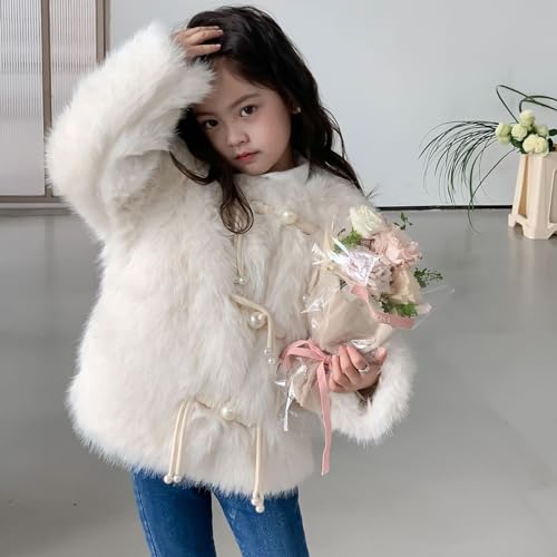 Baby Girls Faux 𝗙𝘂r Jacket Thicken Fluff Long Sleeve Button Crewneck Windproof Outerwear Winter Warm Coat2