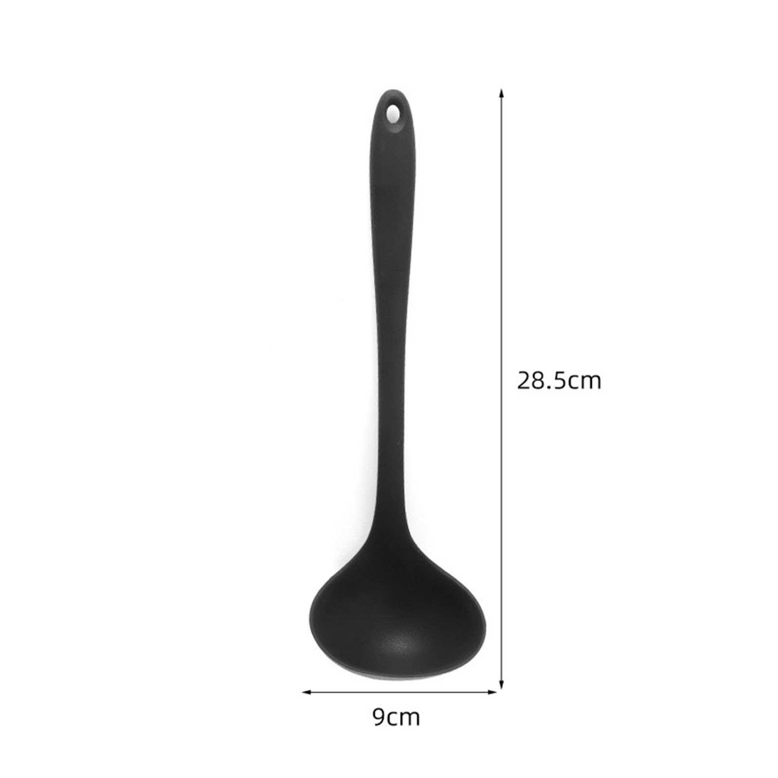 Fdit Cooking Spoons, Silicone Heat Serving Spoon Basting Spoon for Kitchen Use (Black)
