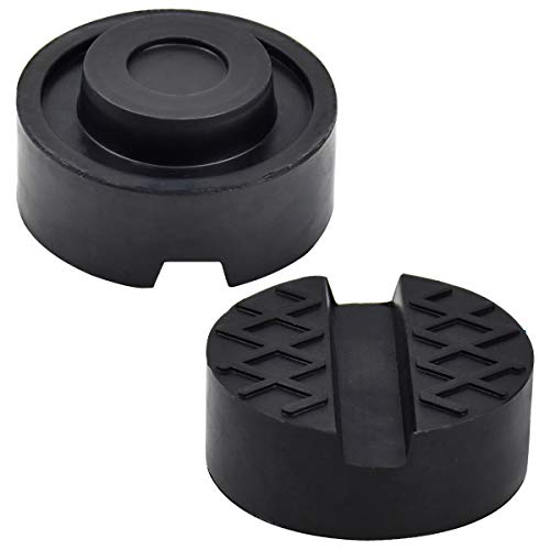 NetsPower 2 Pcs Jack Universal Rubber Pad Non-slip Rubber Pads Adapter Car Slotted Frame Rail Protector Cars Repair Accessories with Groove Surface for Lift Jack Trolley Jack