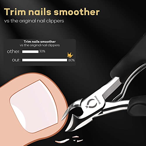 Upgraded Toe Nail Clippers For Men, Professional Toenail Clippers For Thick Nails For Seniors (Silver)-Wanmat #TOP1