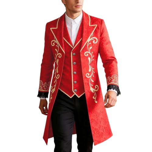Costume Steampunk pour homme veste médiévale et manteau gothique de prince pour cosplay de prêtre