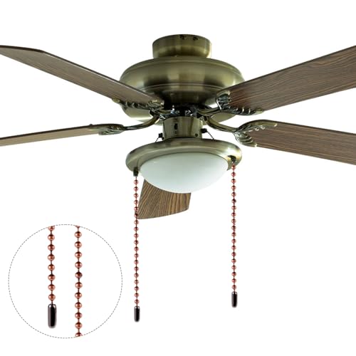 Image of 120in Ceiling Fan Pull Chain Extender, 3mm Premium Metal Light Roller Blind Beaded Pull Chain Extension with 20pcs Connectors Practical Accessories for Light Fixture DIY Crafts (Red Bronze)