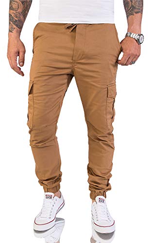 Rock Creek Herren Cargohose Chinohose Outdoor Herrenhose Tapered Jogging Pants Hose mit Taschen Beintaschen Männer H-179 Beige W40 L32 Cover