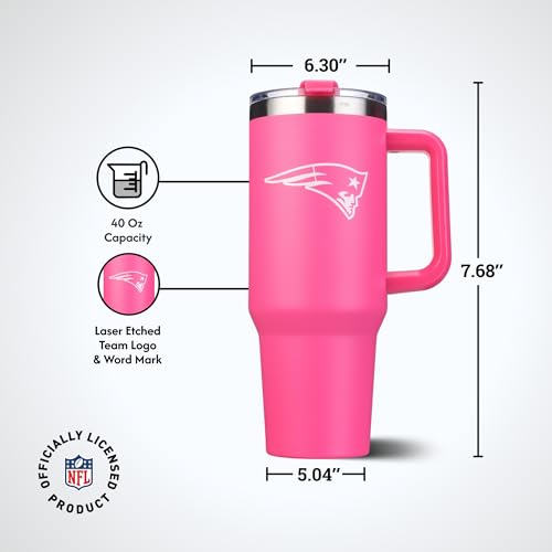 Image of The Memory Company Officially Licensed NFL - New England Patriots 40oz Pink Game Day Tumbler with Team Logo