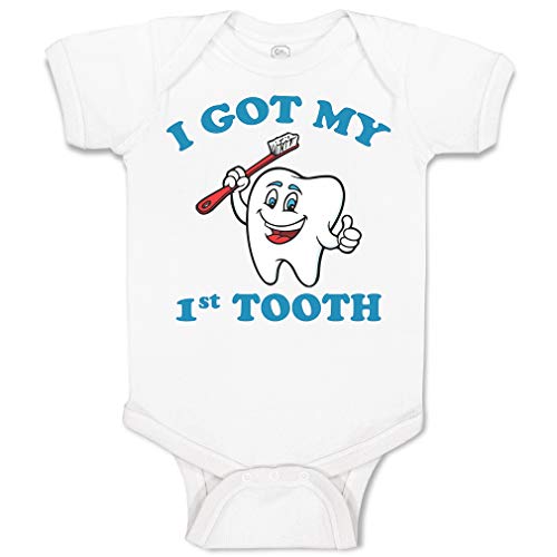 Cute Rascals Baby Bodysuit I Got My 1St Tooth Funny Cotton Boy & Girl Baby Clothes A White Design Only 12 Months