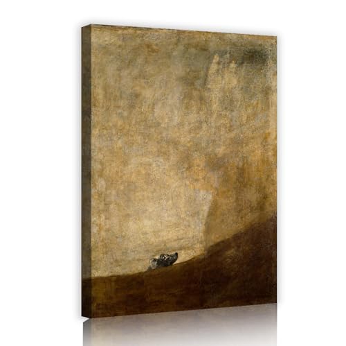 Affiche Francisco de Goya vintage en toile beige sous cadre pour decoration de chambre 90x60 cm